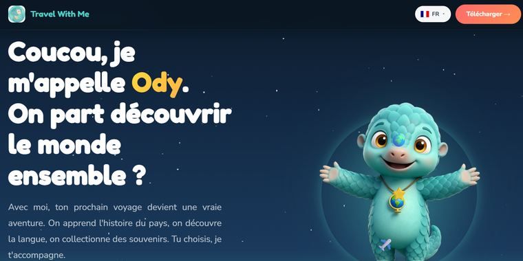 Page d'accueil de Travel With Me